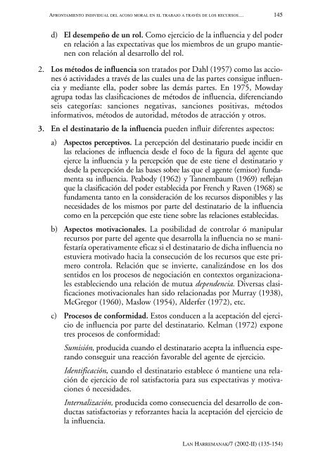 Afrontamiento individual del acoso moral en el trabajo a travÃ©s de ...