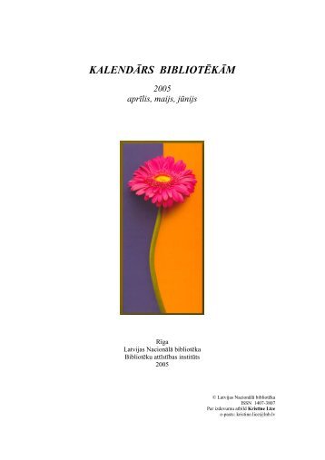 KALENDÄ€RS BIBLIOTÄ’KÄ€M - Academia