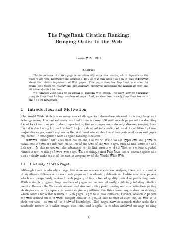 The PageRank Citation Ranking: Bringing Order to the ... - Dejan SEO