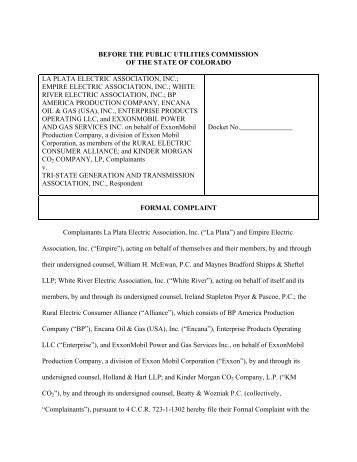 PUC Complaint - La Plata Electric Association, Inc.