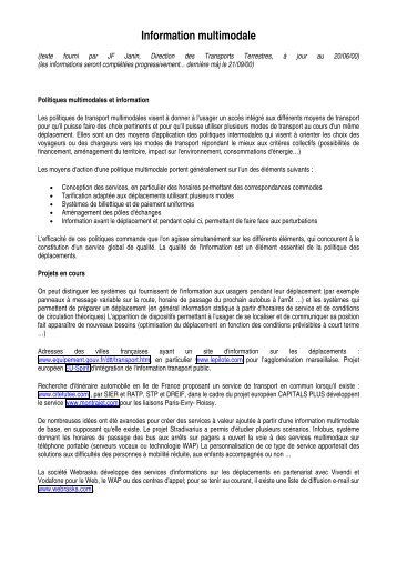 Information multimodale - ATEC Association pour le développement ...