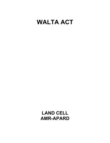 walta act - Andhra Pradesh Academy of Rural Development(APARD)