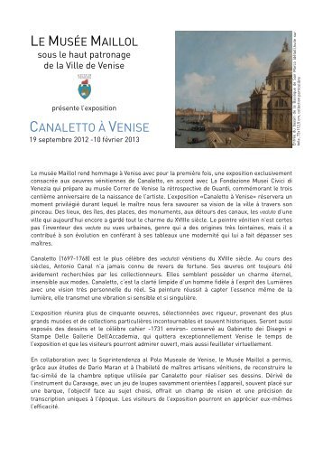 Canaletto à Venise - Musée Maillol