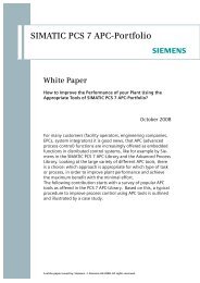 SIMATIC PCS 7 APC-Portfolio White Paper - Siemens