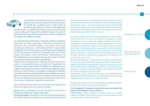 Les cahiers du conseil nÂ°3 - Automobiles et Equipement ... - cgedd