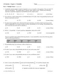 AP Statistics - Chapter 6 - Probability Name Part 1 - Multiple Choice ...