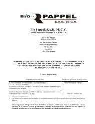 Bio Pappel, S.A.B. DE C.V. - Bolsa Mexicana de Valores