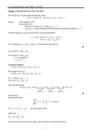 Cauchy-Kriterium, Euler'sche Zahl - auf Matthias-Draeger.info