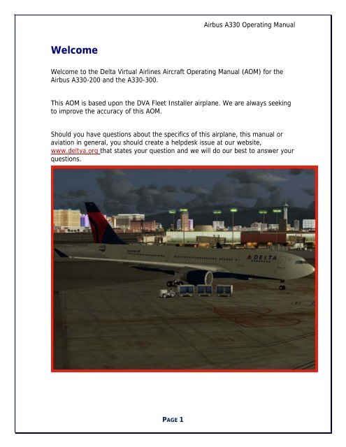 A330 Operating Manual - Delta Virtual Airlines