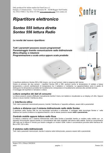 Ripartitore elettronico Sontex 555 lettura diretta Sontex 556 lettura ...