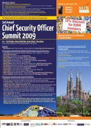 3rd Annual Chief Security Officer Summit 2009 - primo