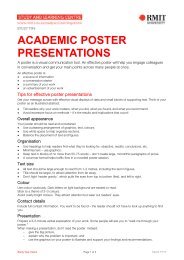 Academic poster presentations (PDF 134KB) - RMIT University