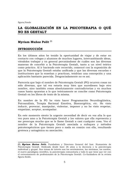 La globalizacion en la psicoterapia o que no es Gestalt.pdf - gestaltnet