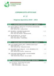 Comunicato Ufficiale nÃ‚Â° 17 del 10 marzo 2011 - pallavolo.com