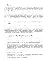 1 Preface 2 Linux as operating system, C++ as programming lan ...