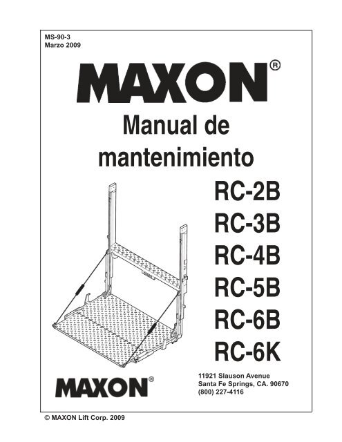 Manual de mantenimiento RC-2B RC-3B RC-4B RC-5B RC ... - Maxon