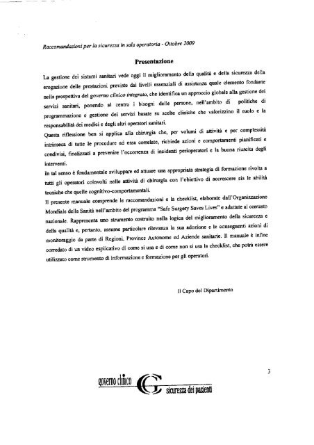 Manuale per la sicurezza in sala operatoria - Azienda Sanitaria ...