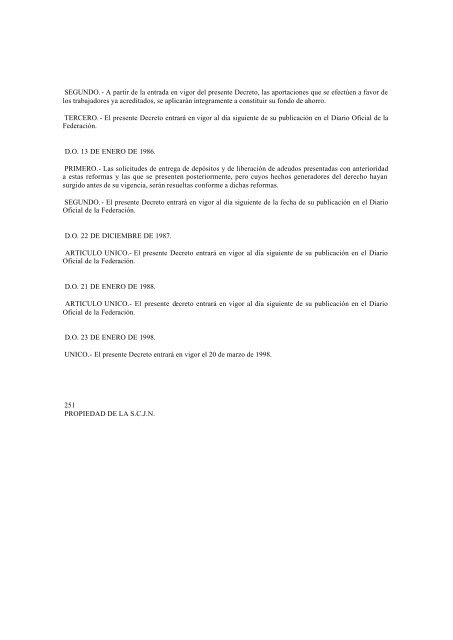 23 DE ENERO DE 1998. Ley publicada en el Diario Oficial de la Fe