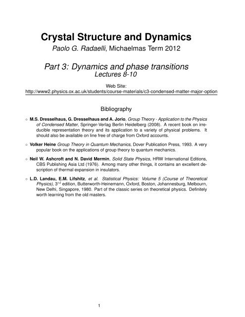 Handout 3 [pdf] - University of Oxford Department of Physics