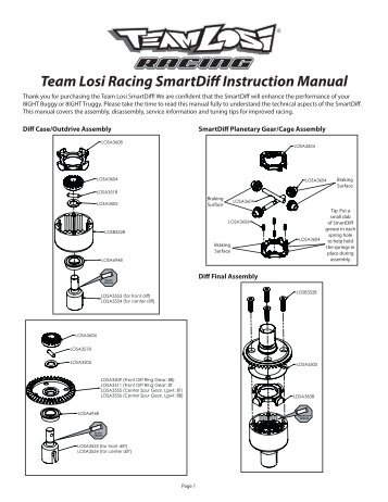 Team Losi Racing SmartDiff Instruction Manual - TLR