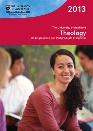 Theology - Faculty of Arts - The University of Auckland