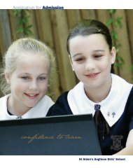 Application for Admission - St Aidan's Anglican Girls' School