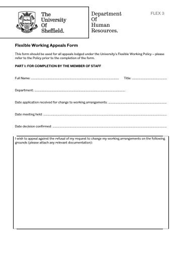 Flexible Working Appeals Form [pdf]