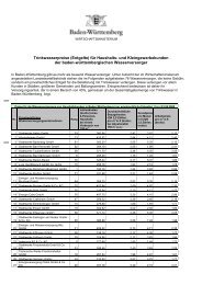Wasserpreisübersicht: Stand Juni 2009 - Versorgerportal Baden ...