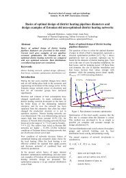 Basics of optimal design of district heating pipelines diameters and ...