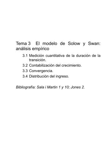 Tema 3 El modelo de Solow y Swan