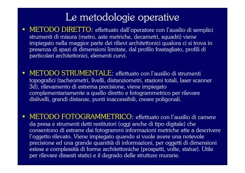 Le metodologie operative - Sdasr.unict.it