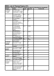 EBCL List of Themes and Topics - Demo V1