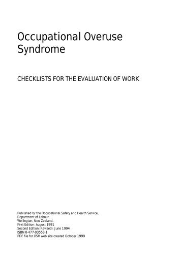 (OOS) - Checklists for the Evaluation of Work - Business.govt.nz