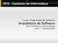 UFG - Instituto de Informática Arquitetura de Software