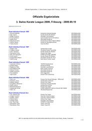 Offizielle Ergebnisliste 3. Swiss Karate League 2009, Fribourg