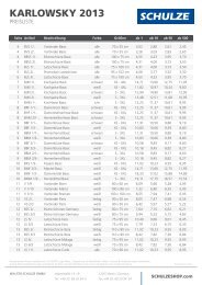 Karlowsky 2013 - Preisliste - Walter Schulze GmbH