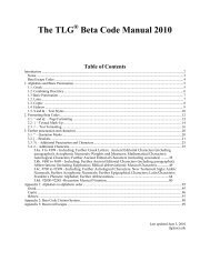 The TLG Beta Code Manual 2010 - Thesaurus Linguae Graecae