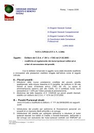 NOTA OPERATIVA N. 1/2006 A â Piccoli prestiti: B â Prestiti ...