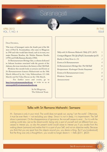 Talks with Sri Ramana Maharshi: Samsara