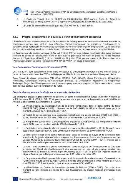 "Renforcement de la Gestion des PÃªches dans les pays ... - ACP Fish II