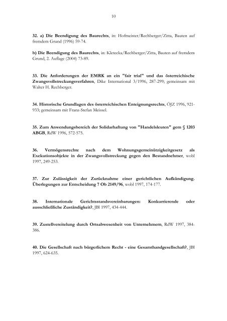 Publikationen zum 1.1.2012 - Institut fÃ¼r Zivilverfahrensrecht