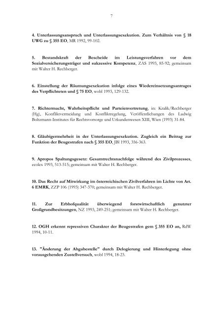 Publikationen zum 1.1.2012 - Institut fÃ¼r Zivilverfahrensrecht