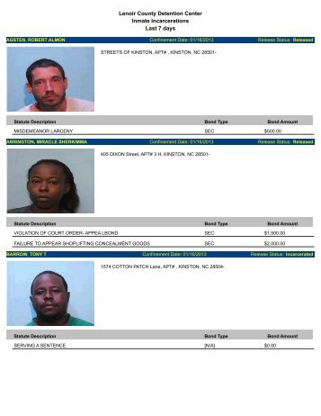 Updated Jan. 19: Mugshots of people arrested in Lenoir County