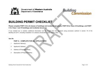 building permit checklist for permit authorities - Building Commission