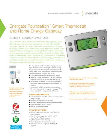 Foundation Smart Thermostat & Home Energy Gateway User Guide