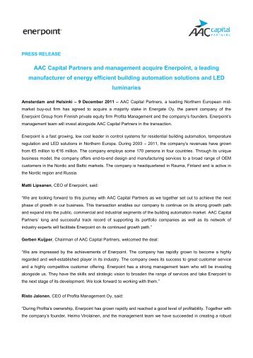 AAC Capital Partners and management acquire Enerpoint, a ...