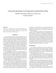 Construction and Startup of Low Temperature Geothermal Power ...