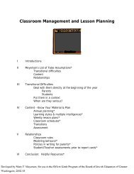 Classroom Management and Lesson Planning - Jewish ...