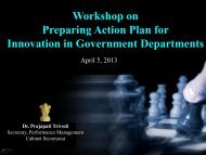 Preparing Action Plan for Innovation in Government Department