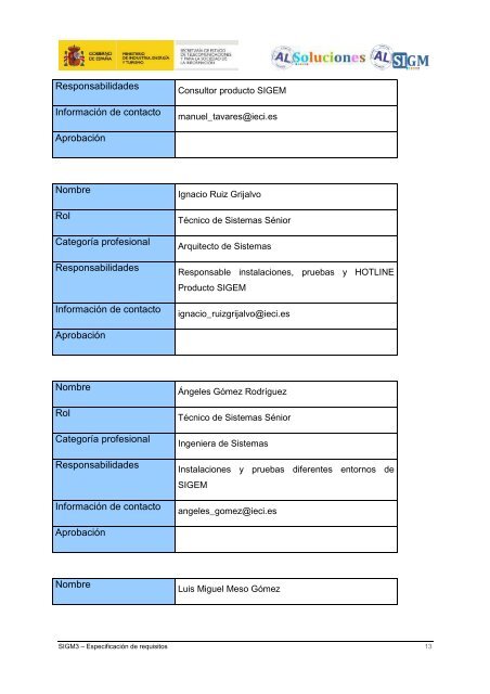 AL SIGM 3.0: EspecificaciÃ³n de requisitos - Plan Avanza